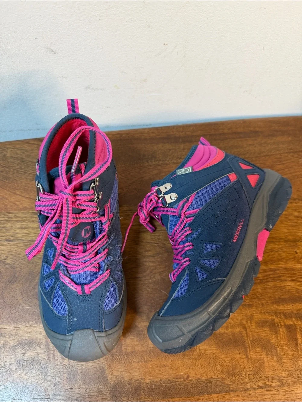 Merrell Navy and Pink Lace-Up Hiking Boots